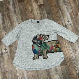 Inoah Dachshund 3/4 sleeve blouse
